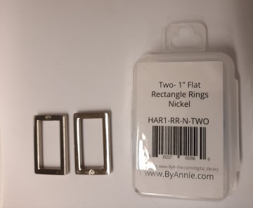 2 stk.1 inch Rektangel-ring, Nickel