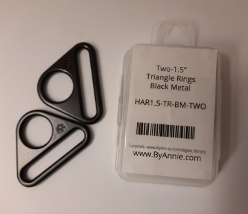 1,5 inch Flat Triangle Rings Black Metal